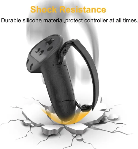 Vista 4 de Controller Grips Cover Compatible with MetaOculus Quest 3, Silicone VR Grip Cover Protector with Battery Opening Cover and Adjustable Knuckle Straps