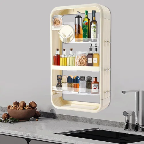 Vista 3 de Organizador de maquillaje de gran capacidad de 16 x 5 x 28 pulgadas, organizador de cosméticos a prueba de polvo de 4 niveles, organizadores de baño