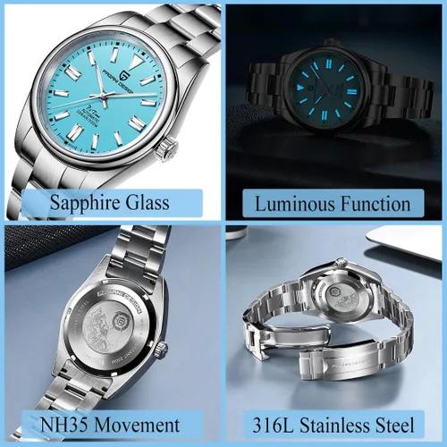 Vista 4 de Pagani Design Watches for Men Japanese NH35 Movement Homage Automatic Watch, 39mm Sapphire Glass 316L Stainless Steel, Luxury Luminous 200M