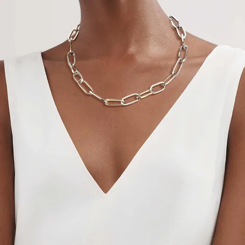 Vista 2 de LANE WOODS Collar y pulsera de cadena de oro para mujer y mujer, delicado y grueso, cadena de eslabones de cadena