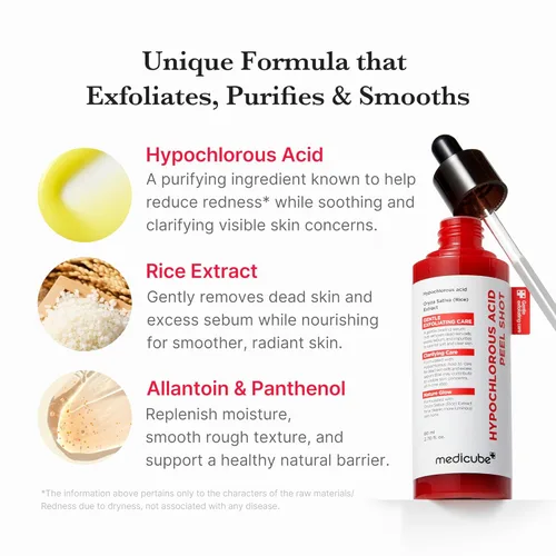 Vista 2 de medicube Dual Peel Shot Exfoliating Duo: Acido hipocloroso y cúrcuma Facial Peel Shots Cuidado específico de poros, exceso de sebo y textura