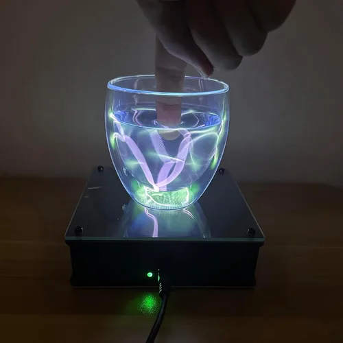 Vista 4 de Touch Sensitive Electric Lightning Lamp, Plasma Ring Exciters, Xenon Cup, for Party Decoration, Outdoor Activities Warning Signal and Science Gift