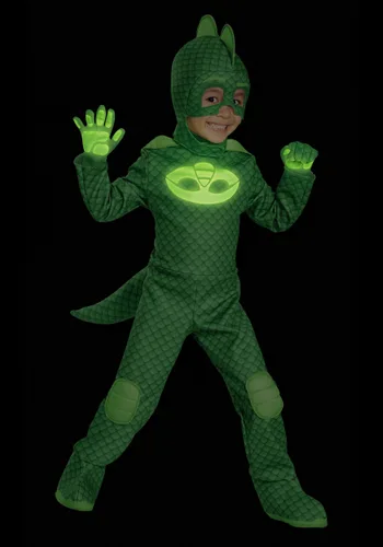 Vista 3 de Disfraz Deluxe de Gekko para Niño de PJ Masks Multicolor