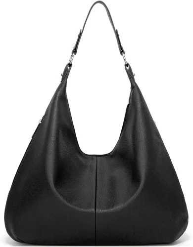 Vista 7 de Bolso Hobo para mujer, de piel sintética, suave, holgado, con cremallera