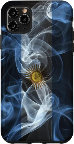 Vista 13 de iPhone 16 Smoky Argentina Flag - Funda de orgullo argentino estilo humo