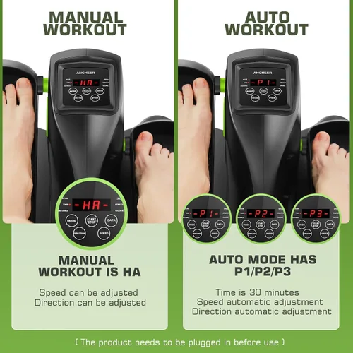 Vista 6 de ANCHEER Máquina elíptica para debajo del escritorio, ejercitador de pedal silencioso para personas mayores, oficina y hogar, equipo de entrenamiento
