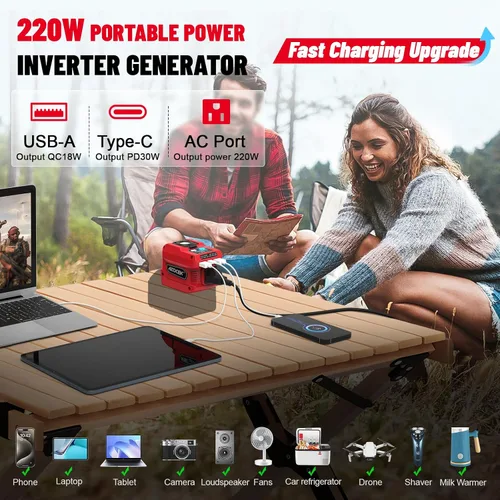 Vista 5 de Inversor de corriente Azocek de 220 W compatible con batería Milwaukee