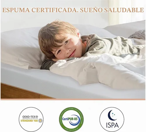 Vista 2 de Colchón individual, colchón de espuma viscoelástica de firmeza media de 5 pulgadas, certificado CertiPUR-US, tamaño individual