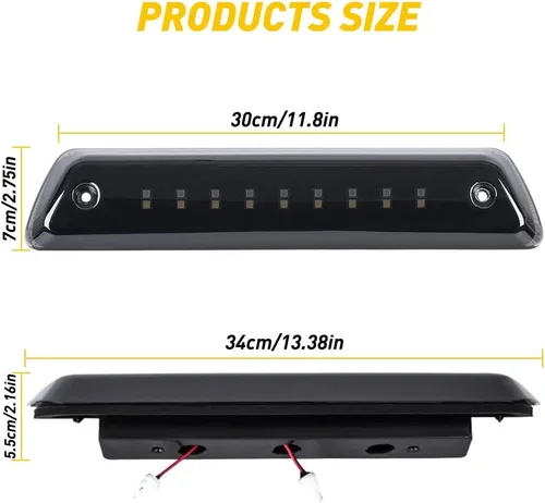 Vista 12 de 3ª luz de freno negra ahumada, compatible con Ford F150 2009-2014 (no para modelos Raptor)