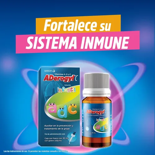 Vista 3 de Aderogyl C Infantil Vitaminas para Niños en Solución, 1.0fl oz