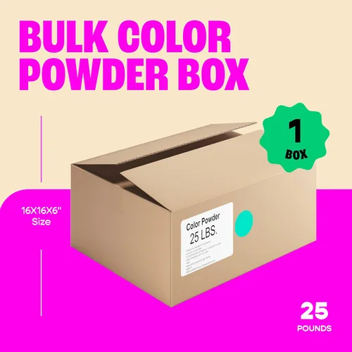 Vista 2 de Chameleon Colors Polvo de color de 25 libras, 1 paquete, color aguamarina vibrante, para 15-20 personas, apto para niños, no tóxico y sin gluten