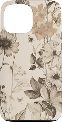 Vista 24 de Aesthetic Minimalist Wildflowers Women Floral Neutral Cream Case for iPhone 17