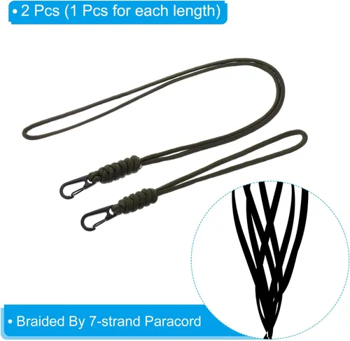 Vista 3 de PATIKIL Cordón de insignia con clip para llavero, correa de cordón para collar y cierre de metal Verde -Oliva