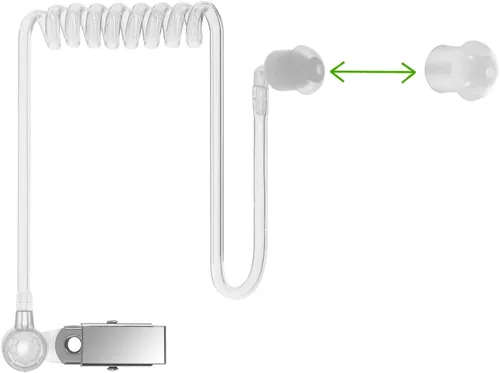 Vista 5 de Paquete de 50 almohadillas de repuesto para radio, tubo acústico y tubo de bobina, auriculares de silicona blanca para Motorola Baofeng Kenwood