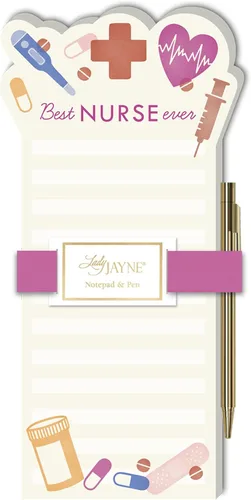 Vista 11 de Lady Jayne - Bloc de notas troquelado con bolígrafo de icono de enfermera, 10 cm x 20 cm, corazón