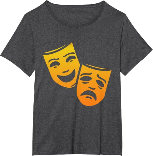 Vista 21 de Comedia y tragedia griega teatro máscaras camiseta