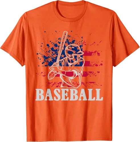 Vista 72 de Camiseta de béisbol deportiva estadounidense con bandera estadounidense, Negro, S