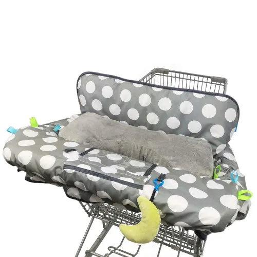 Vista 9 de Funda para carrito de compras para bebé/niño, acogedora funda para silla alta, nave espacial azul