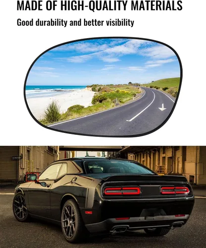 Vista 3 de Espejo calefactable lateral izquierdo para Dodge Challenger 2008-2015 Reemplazar 68048442AA 68048447AA, conjunto del espejo lateral del conductor