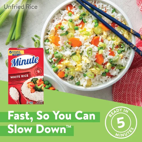 Vista 3 de Arroz blanco Minute, arroz blanco instantáneo para cenas rápidas, caja de 28 onzas