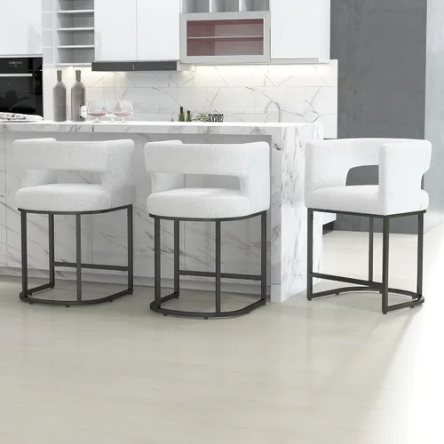 Vista 13 de ABET 26" Linen Counter Height Bar Stools Set of 1 for Kitchen Island, Brown