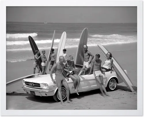 Vista 25 de Poster Master Póster clásico costero, impresión acuática vintage, regalo para artistas, amigos, atrapa las olas, surfistas en el mar, playa, costa