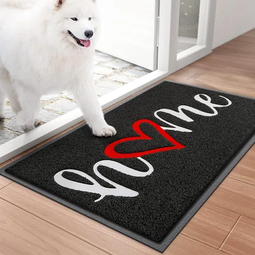Vista 10 de Tapete para Puerta (30"x17.5", Negro), Tapete de Bienvenida de Perfil Bajo Tapete de Entrada Tapete de Piso Alfombras Antideslizantes para Entrada
