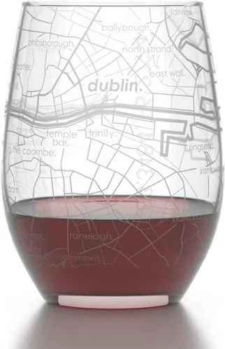 Vista 5 de Well Told Copa de vino grabada con mapa de España de Barcelona sin tallo, copa de vino grabada con mapa de la ciudad, regalo para los amantes
