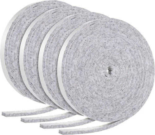 Vista 11 de Zonon 4 rollos de tiras de fieltro de 120 pulgadas con respaldo adhesivo, cintas de fieltro para muebles, rollos de tiras autoadhesivas de poliéster