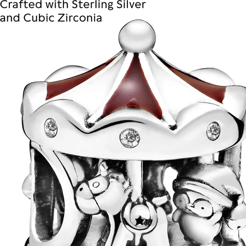 Vista 3 de PANDORA Jewelry Christmas Carousel Cubic Zirconia Charm in Sterling Silver