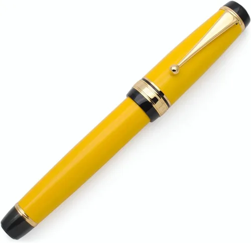 Vista 14 de Pluma estilográfica grande de metal, plumilla mediana de 0,7 mm, incluye convertidor de tinta y 5 cartuchos, acabado brillante pintado al piano Negro