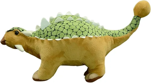 Vista 5 de FRANKIEZHOU Ankylosaurus - Animal de peluche verde de 14 pulgadas, juguete de peluche de dinosaurio, regalos para niños, decoración del hogar