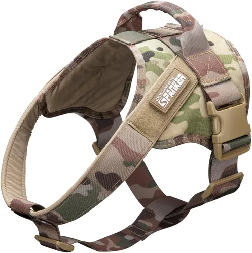 Vista 12 de EXCELLENT ELITE SPANKER Arnés táctico para perro, arnés de patrulla militar, chaleco de servicio para perro, chaleco militar para perro, chaleco