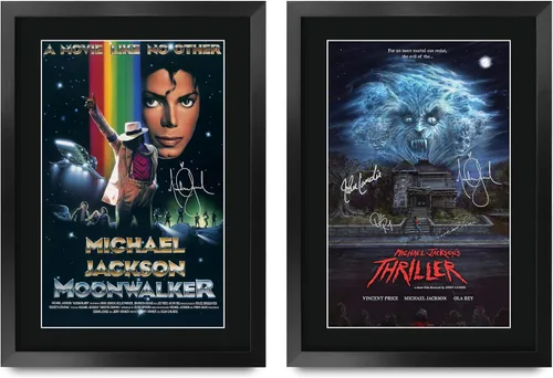 Vista 6 de HWC Trading Colección Michael Jackson 16 x 12 pulgadas Regalos Imagen impresa autografiada para fanáticos de recuerdos de música - 16" x 12