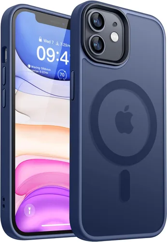 Vista 10 de CANSHN Compatible mate con iPhone 11 [Certificado de caída militar] Funda de teléfono con parte trasera translúcida, antihuellas - Negro helado