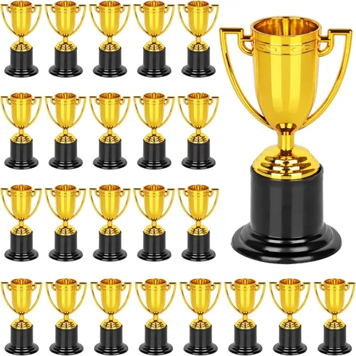 Vista 8 de Mini trofeos, 12 trofeos de oro, trofeos de plástico, tazas de trofeo de 4 12