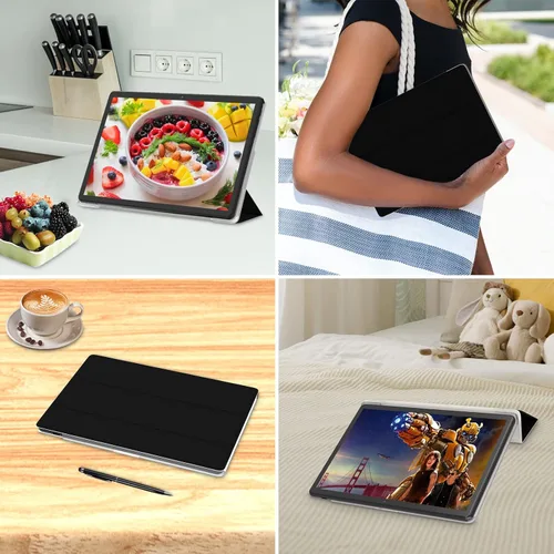 Vista 7 de 2025 Android 12 Tablets 10.1 Octa-Core 2 en 1 Tablet 64 GB + 512 GB Expandir incluye funda, teclado, lápiz capacitivo, cámara dual 13+5, pantalla
