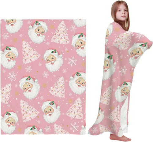 Vista 74 de Mantas de Tiro de Muñeco de Nieve de Navidad, Manta de Vellón Suave de Vacaciones de Invierno Decorativa para Hogar Sofá Sillón Silla Sala de Estar