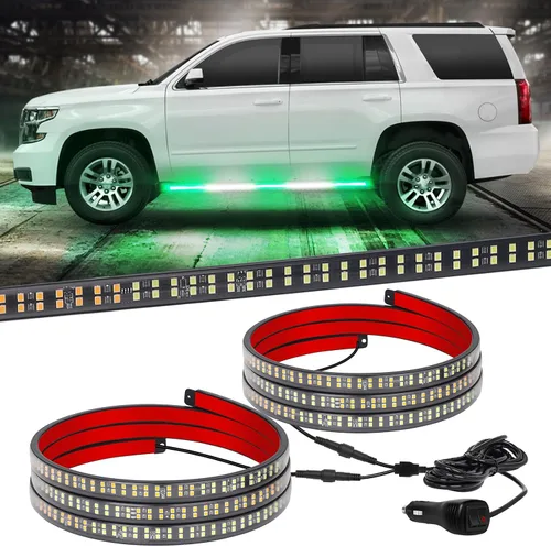 Vista 8 de XRIDONSEN - 2 luces estroboscópicas de 60 pulgadas para estribo, color ámbar, luces de emergencia 720 LED Exterior Flashing Warning Hazard Caution