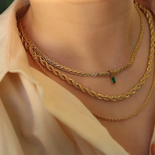 Vista 3 de GOGOEY Collares Gargantilla Vintage Chapados en Oro 18K para Mujeres Collar Gargantilla Impermeable Anti Deslustre Piedra Preciosa Circón Collar