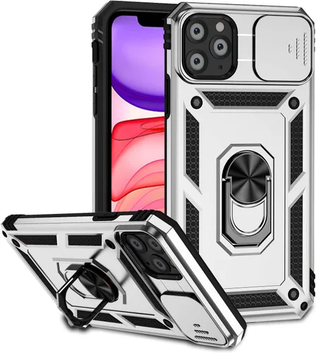 Vista 10 de Funda magnética compatible con iPhone 11 Pro Max de 6.5 pulgadas, funda magnética para iPhone 11 Pro Max con cubierta de cámara y soporte de grado