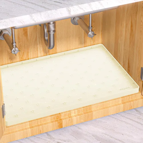 Vista 19 de Sdpeia - Tapete para debajo del fregadero, tapete impermeable de silicona mejorado, para proteger los gabinetes de cocina, organizadores y alacenas