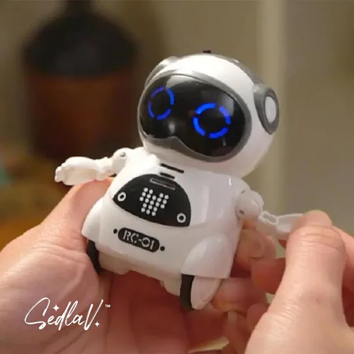 Vista 2 de SEDLAV Pocket RC Robot Talking Diálogo interactivo - Reconocimiento de voz, grabación, canta y danza - Robot emo para diversión, aprendizaje