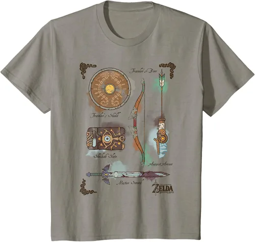 Vista 34 de Zelda Breath of The Wild Link Inventory - Camiseta gráfica Gris Oscuro