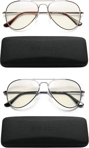 Vista 9 de Paquete de 2 lentes de lectura con bloqueo de luz azul, estilo aviador, anti rayos azules y UV, para hombres y mujeres