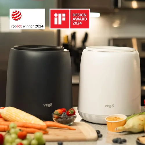 Vista 2 de Vego Compostador de Cocina, Compostador Eléctrico de Mostrador 4L, 5 Modos, Contenedor de Compost Inteligente Basado en Peso con App, Sin Olor
