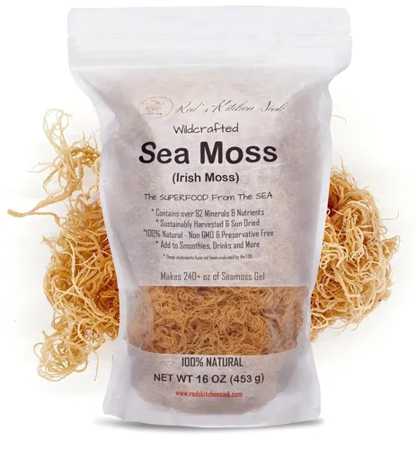 Vista 8 de Red's Kitchen Sink Musgo Marino – Recolectado silvestre de Santa Lucía 8oz Rinde ~120oz de Gel de Musgo Marino 100% Natural y Crudo Musgo