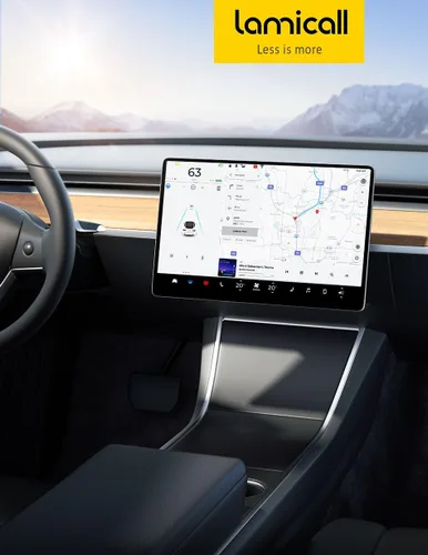 Vista 7 de Lamicall Protector de pantalla para Tesla Model Y (2020-2024) y Model 3 (2017-2023) – [antiarañazos y huellas dactilares] [dureza 9H] Protector