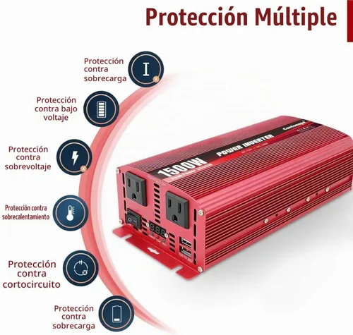 Vista 5 de Cantonape - Inversor de corriente de 1500 W CC 12 V a CA 110 V/120 V