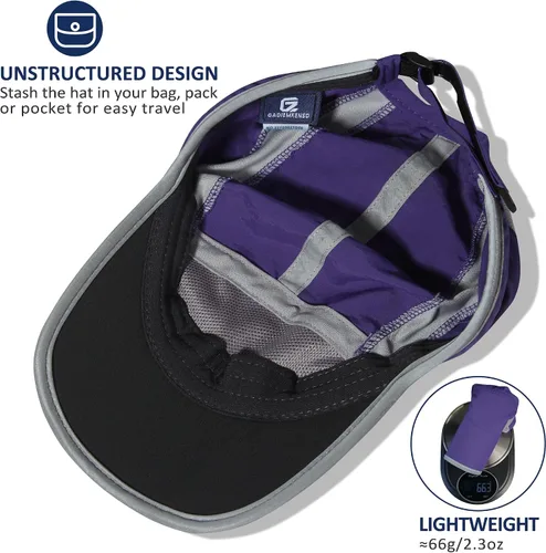 Vista 4 de GADIEMKENSD Sombrero reflectante plegable para exteriores, diseño sin estructura, protección solar UPF 50+, sombreros deportivos para mujeres
